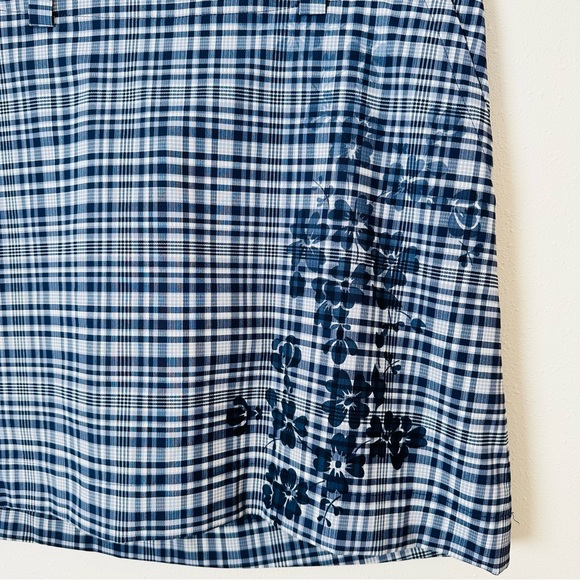 Nike Disney Golf Dri-Fit Blue & White Plaid Skort Floral skirt Athletic - Picture 7 of 10